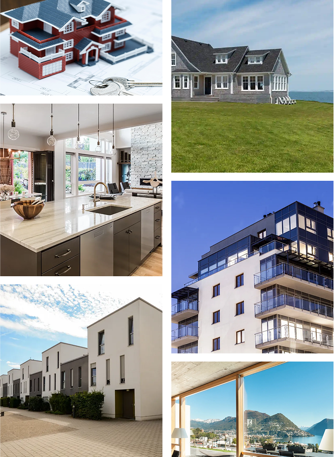 Collage of real estate properties